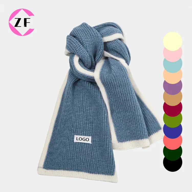 custom-contrast-trim-ribbed-knit-scarf