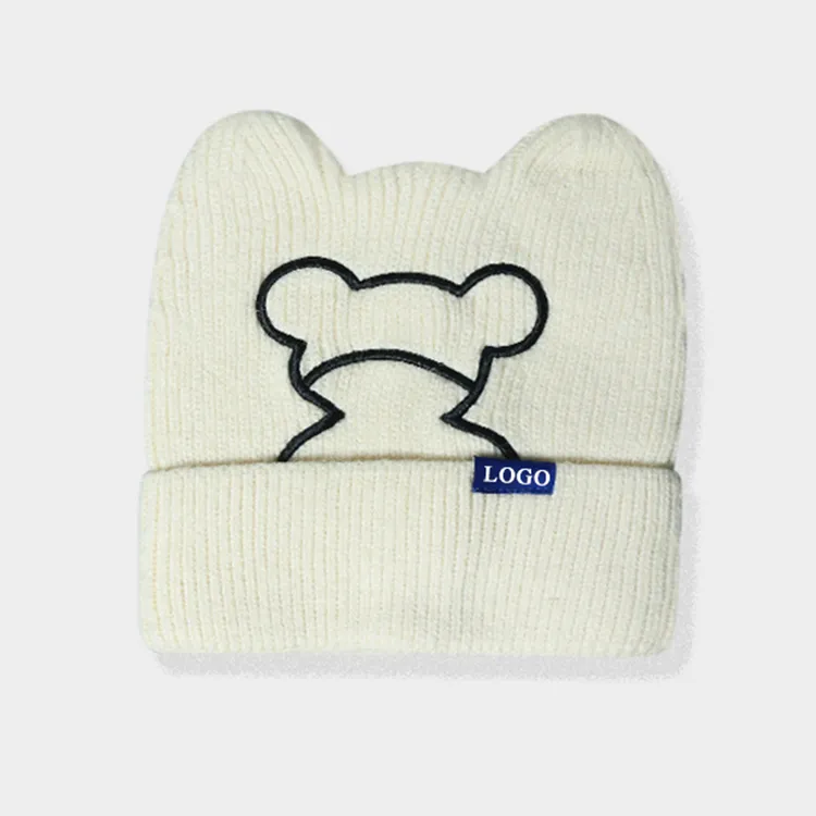 custom-cute-bear-ear-beanie-hat-white