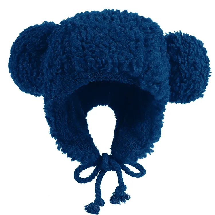 custom-cute-pom-pom-sherpa-fleece-bonnet-blue