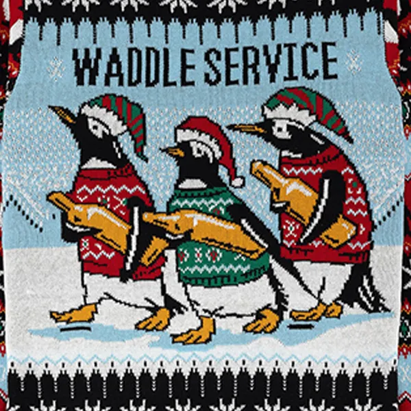 custom-funny-penguin-waddle-christmas-sweater-knitting-details