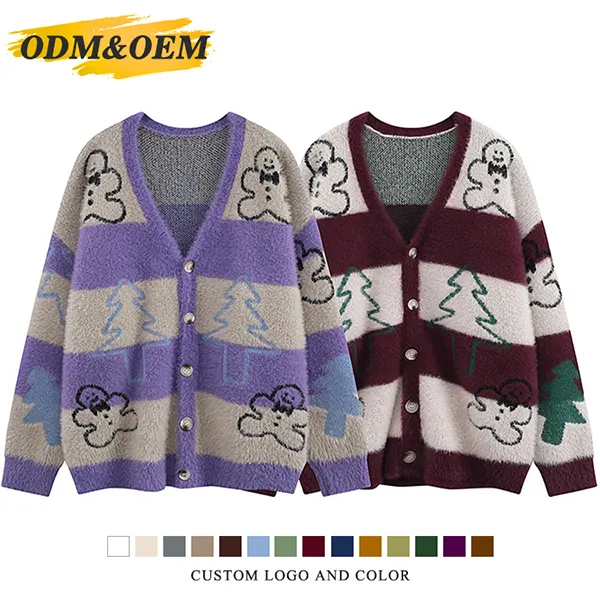 custom-fuzzy-gingerbread-christmas-cardigan
