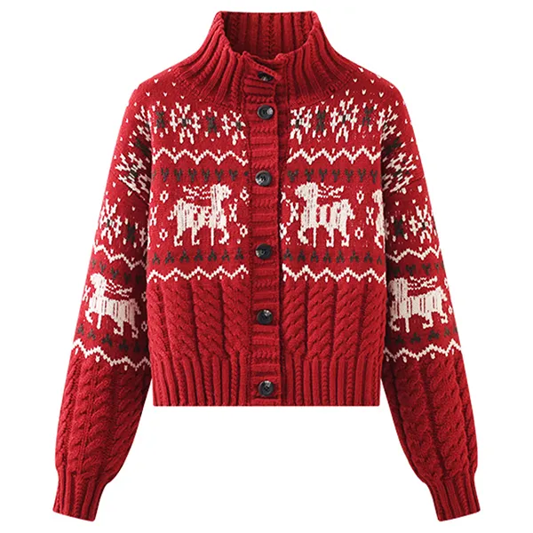 custom-nordic-reindeer-cable-knit-cardigan-red