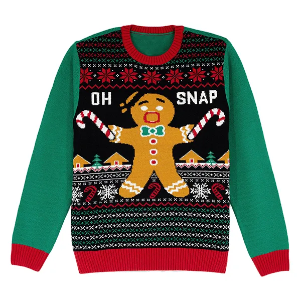 custom-oh-snap-gingerbread-man-christmas-sweater-front