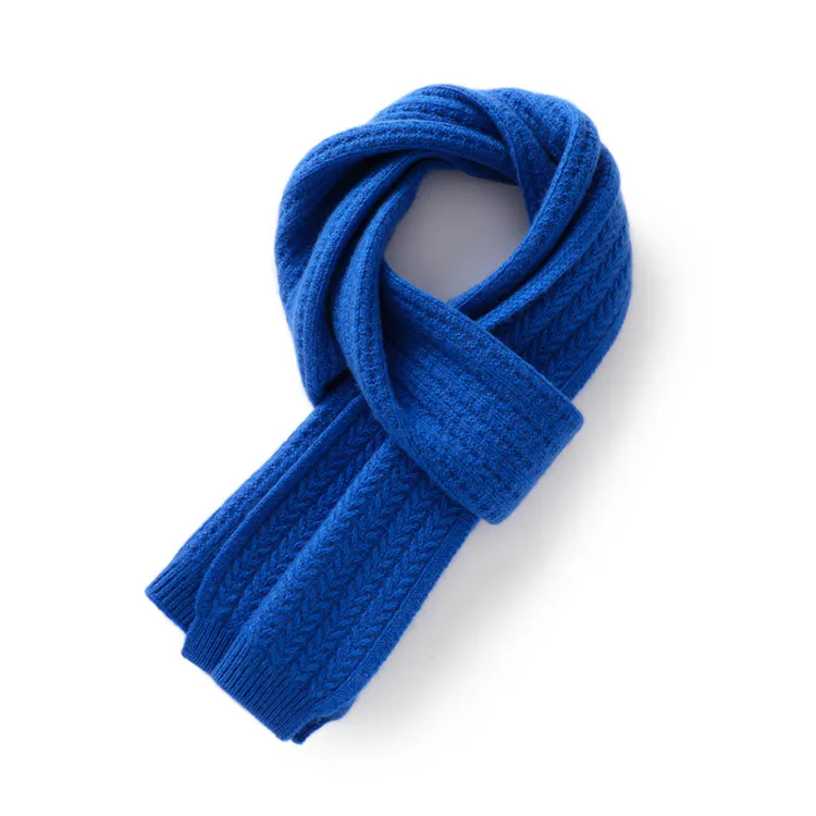 custom-ribbed-knit-winter-scarf-blue