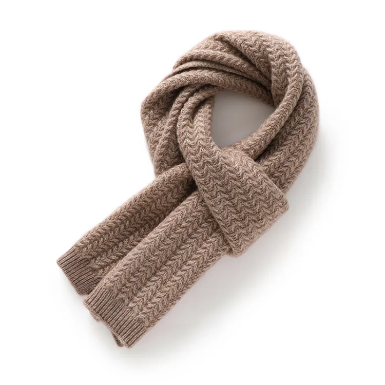 custom-ribbed-knit-winter-scarf-brown