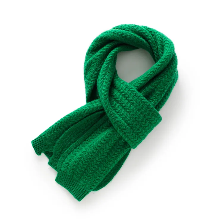 custom-ribbed-knit-winter-scarf-green