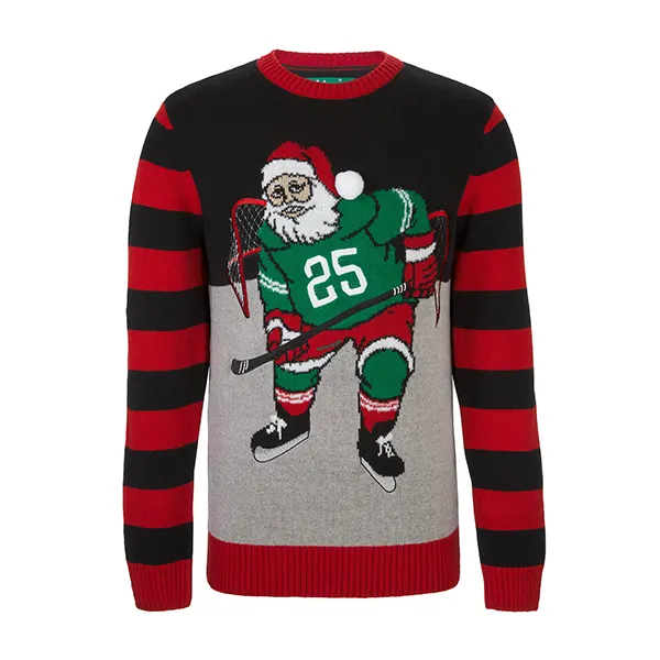 custom-santa-hockey-player-christmas-sweater-front