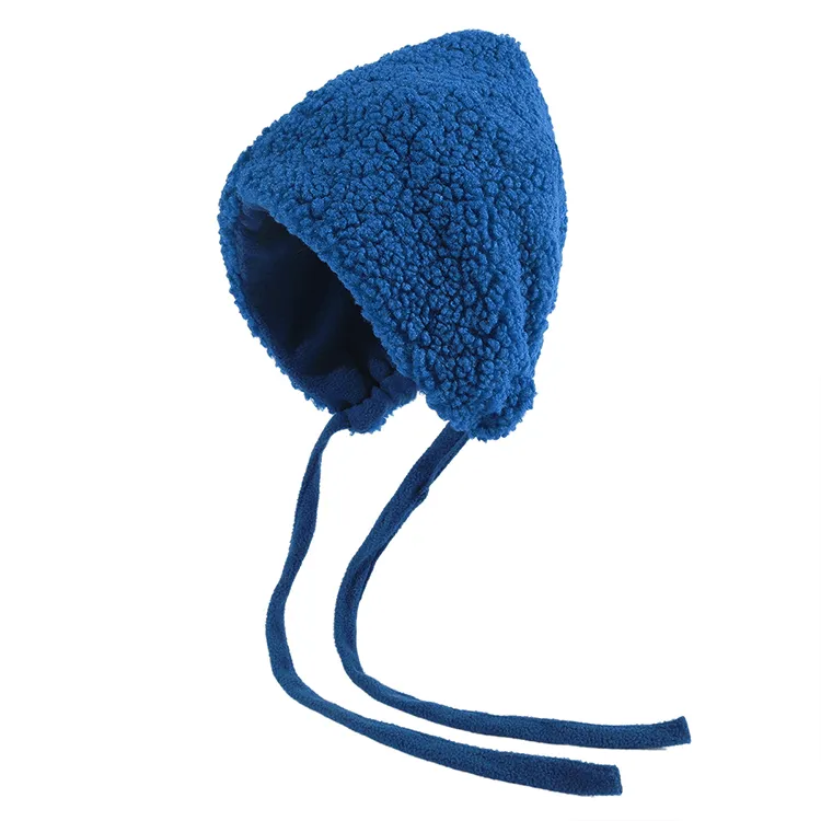 custom-sherpa-fleece-bonnet-winter-hat-blue