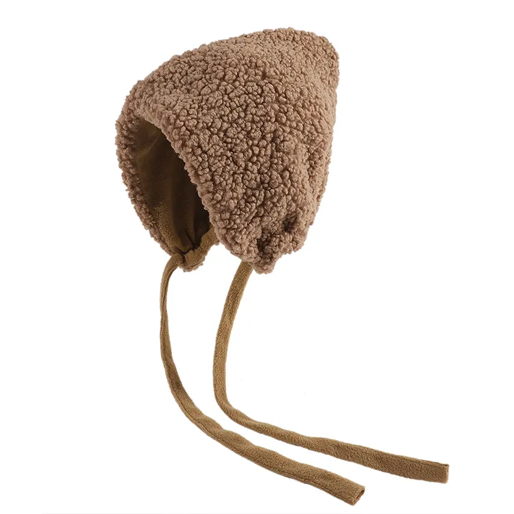 custom-sherpa-fleece-bonnet-winter-hat-brown