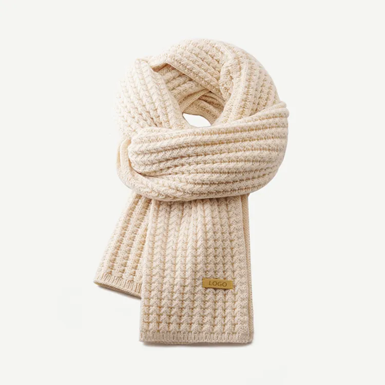 custom-waffle-ribbed-knit-scarf-beige