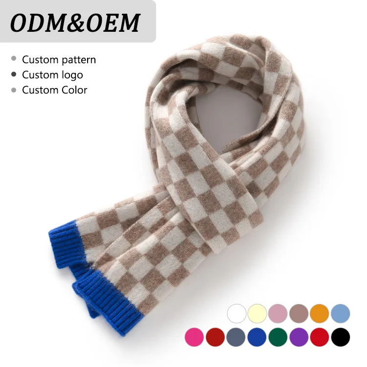 custom-checkerboard-knit-winter-scarf