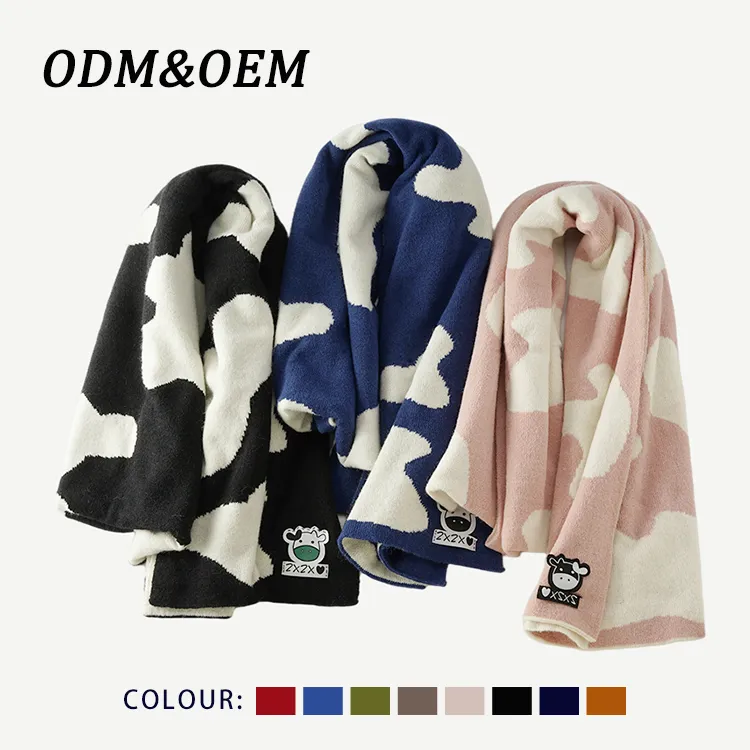 custom-cow-print-knit-scarf