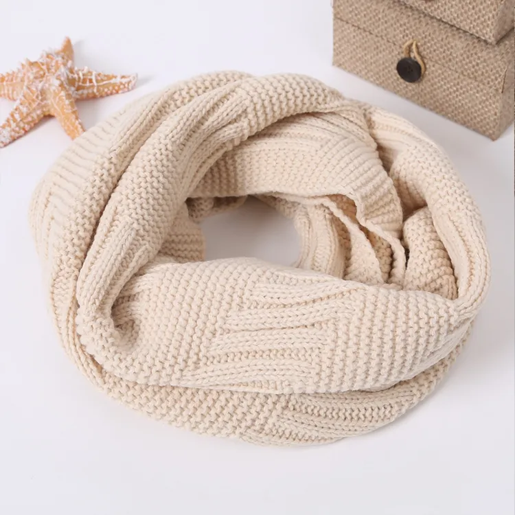 custom-geometric-cable-knit-infinity-scarf-beige