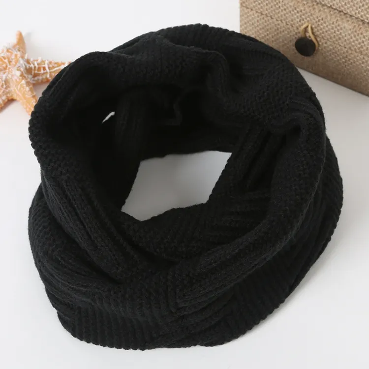 custom-geometric-cable-knit-infinity-scarf-black