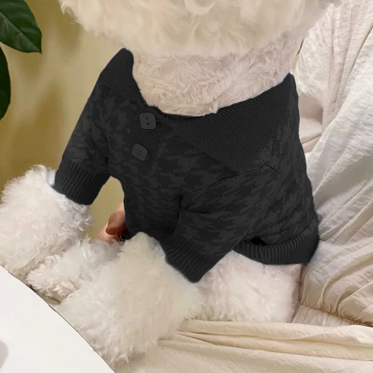 custom-houndstooth-knit-pet-sweater-black
