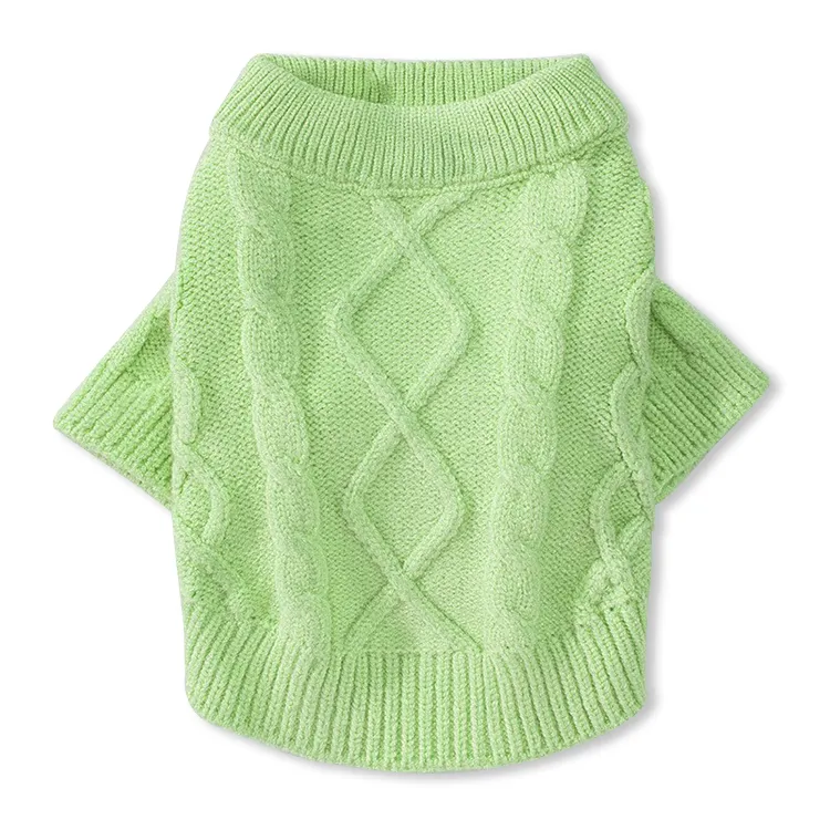 custom-cable-knit-pet-sweater-green