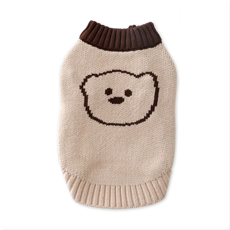 custom-cute-animal-face-pet-sweater-beige