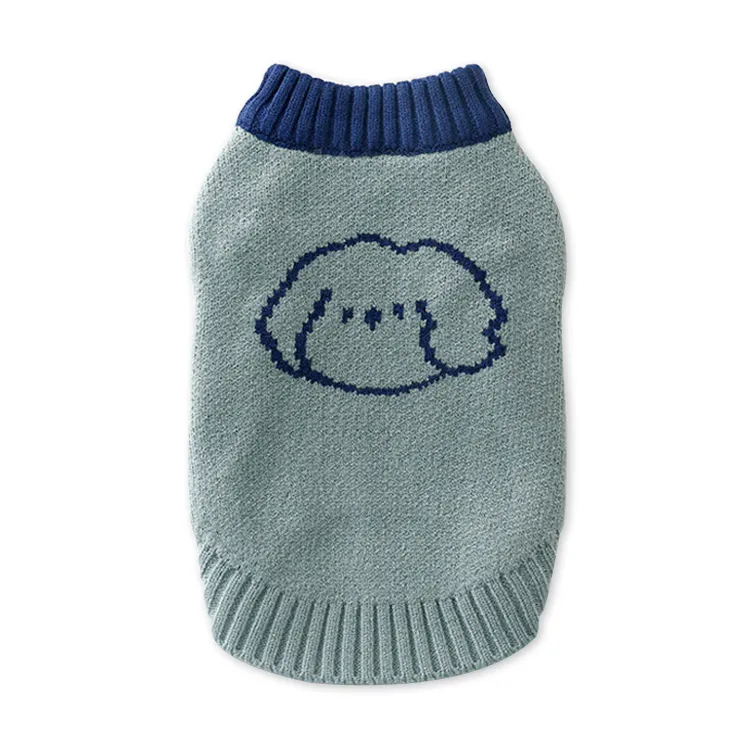 custom-cute-animal-face-pet-sweater-green