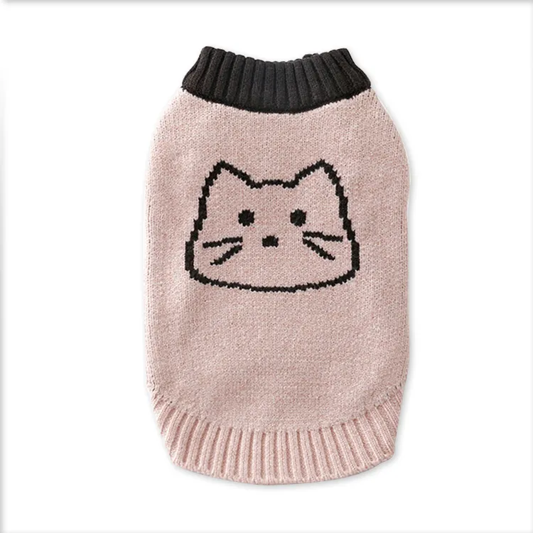 custom-cute-animal-face-pet-sweater-pink