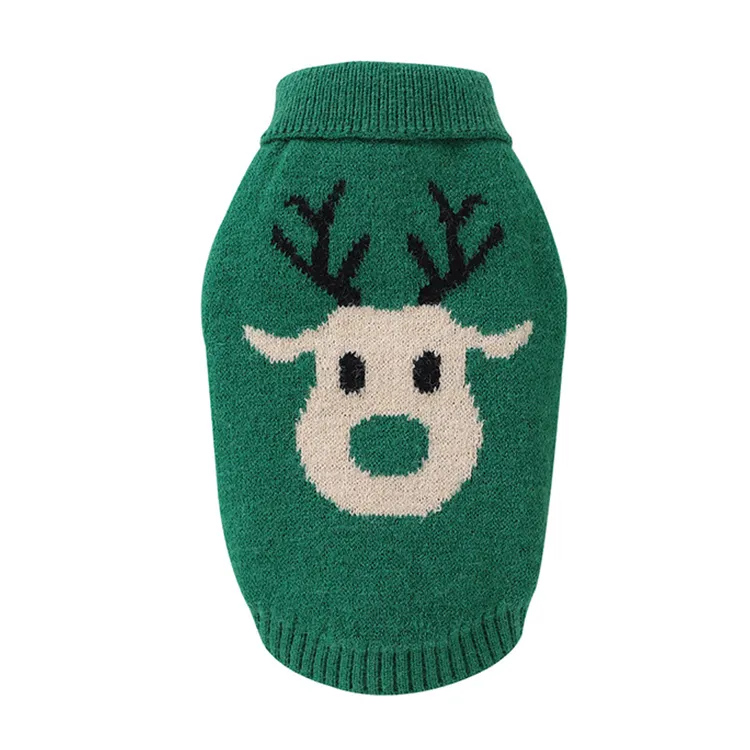 custom-reindeer-holiday-pet-sweater-dark-green