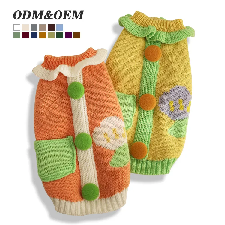 custom-ruffled-collar-pet-cardigan