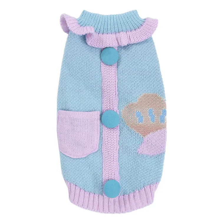 custom-ruffled-collar-pet-cardigan-blue