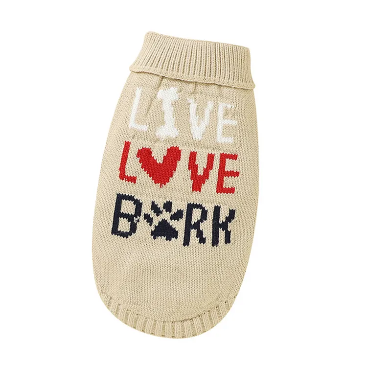 custom-slogan-jacquard-knit-pet-sweater-beige