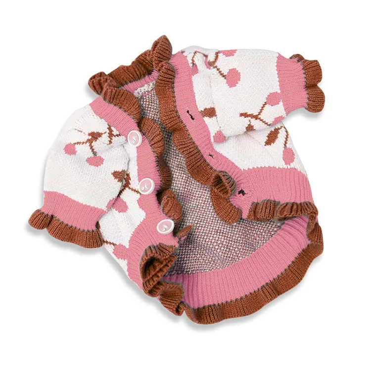 custom-cherry-print-pet-cardigan-dark-pink