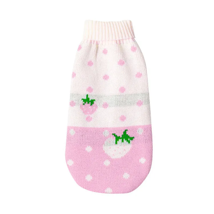 custom-strawberry-polka-dot-pet-sweater-light-pink