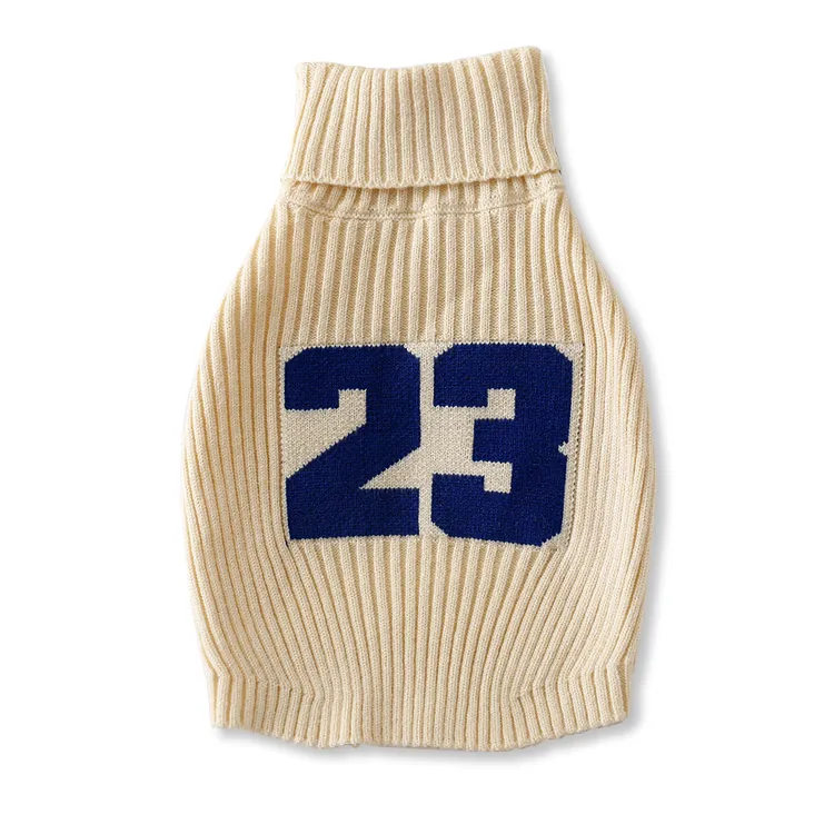 custom-varsity-number-23-pet-sweater-white