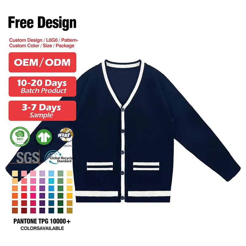 custom-childrens-v-neck-button-cardigan