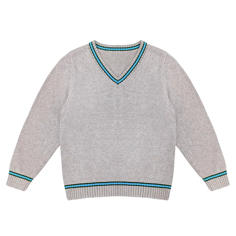 custom-childrens-v-neck-school-uniform-sweater-grey
