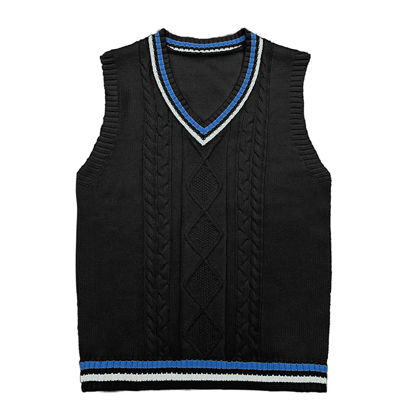 custom-striped-v-neck-sweater-vest-school-uniform-blue-and-black