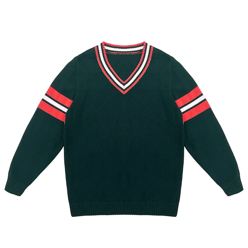 custom-unisex-v-neck-school-uniform-sweater-red
