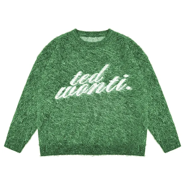 custom-brushed-mohair-blend-graphic-sweater-green