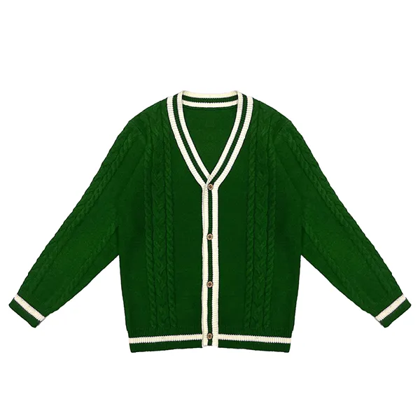 custom-childrens-cable-knit-cardigan-jacket-green