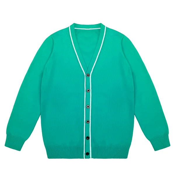custom-cotton-school-uniform-cardigan-jacket-green
