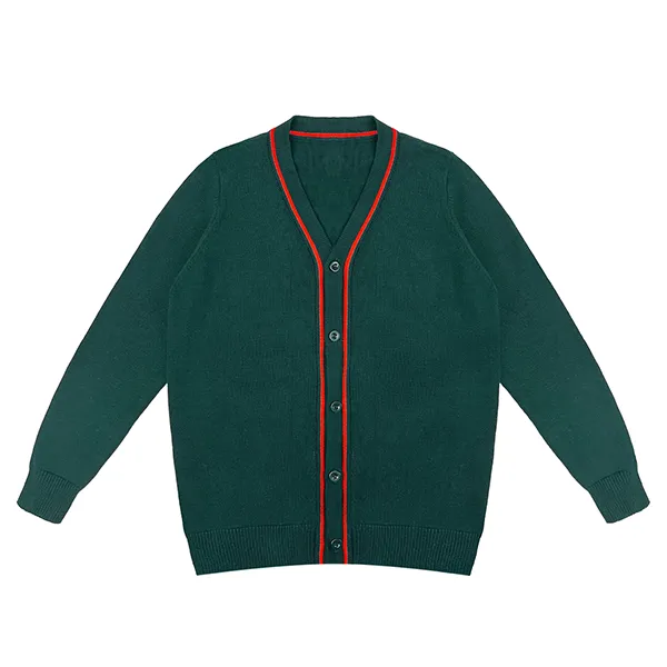 custom-cotton-v-neck-school-cardigan-jacket-green