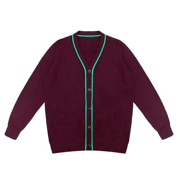custom-cotton-v-neck-school-cardigan-jacket-red