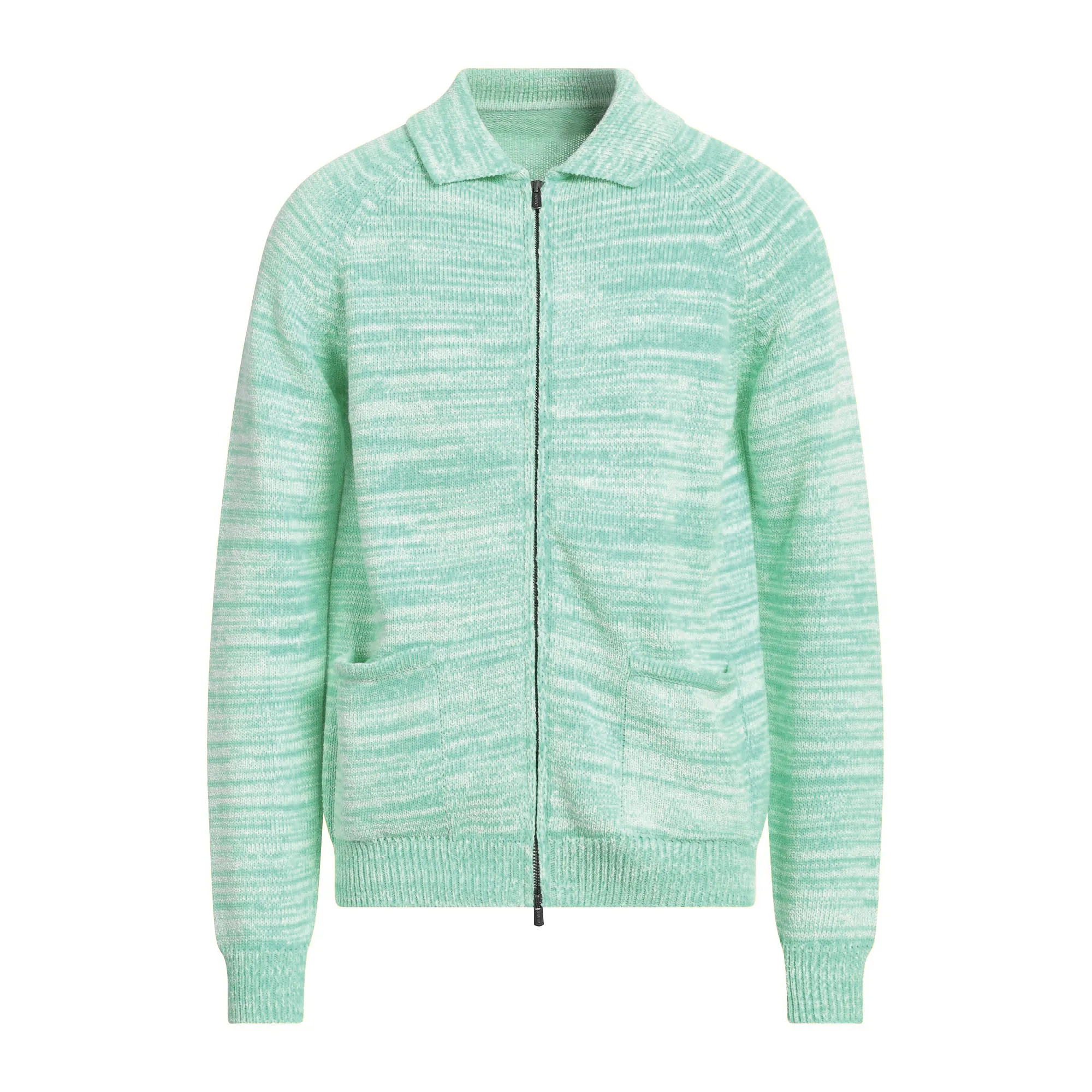 custom-heathered-yarn-zip-up-knit-jacket-green