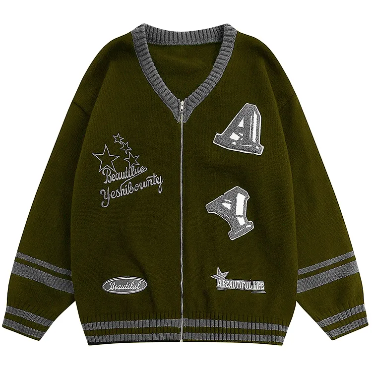 custom-oversized-varsity-knit-zip-up-jacket-grey