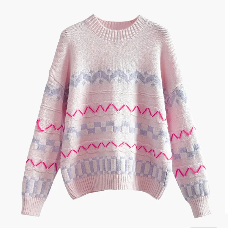 custom-geometric-patterned-jacquard-knit-sweater-pink