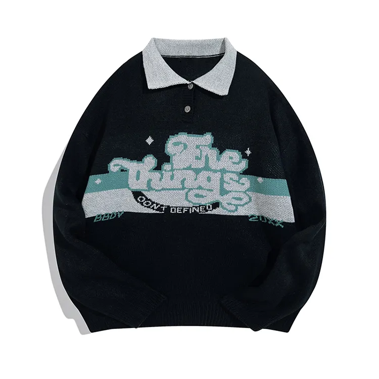 custom-graphic-jacquard-polo-knit-sweater-black