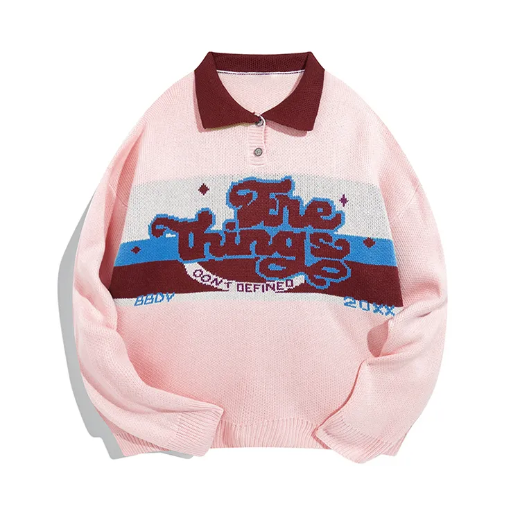 custom-graphic-jacquard-polo-knit-sweater-pink