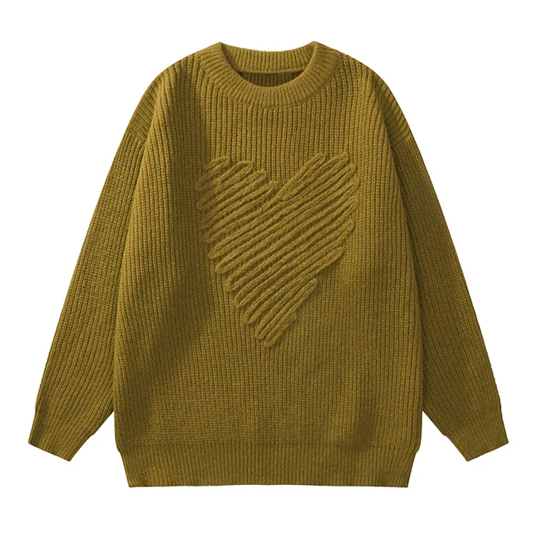 custom-heart-textured-knit-sweater-brown