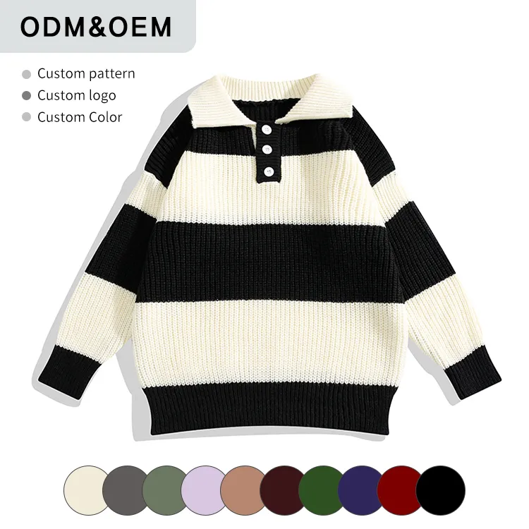 custom-striped-polo-knit-sweater