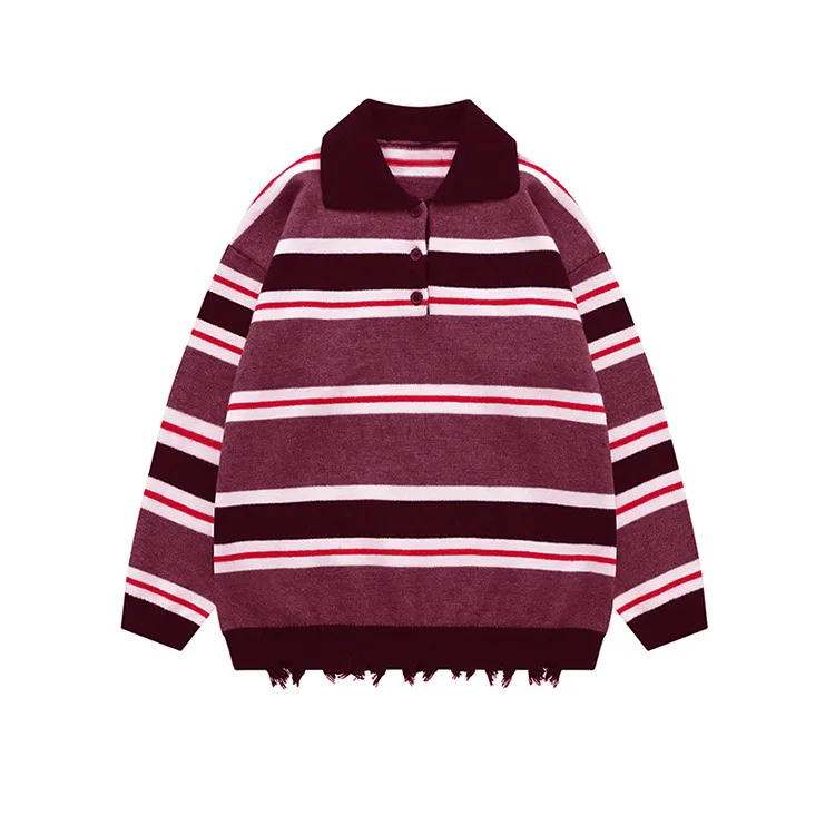 custom-striped-polo-knit-sweater-burgundy