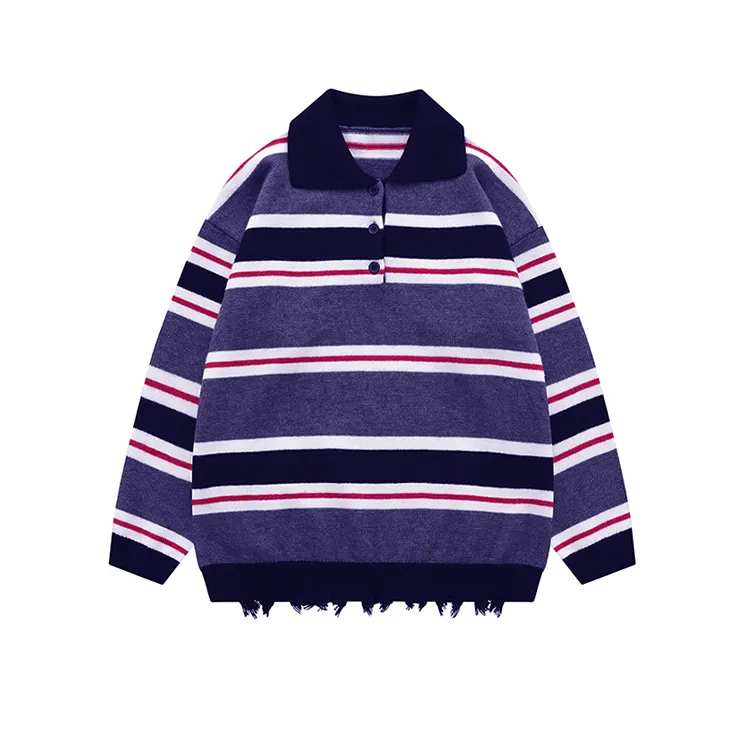 custom-striped-polo-knit-sweater-deep-purple