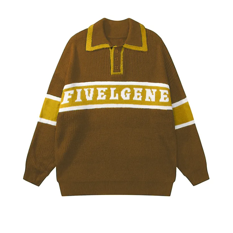 custom-varsity-graphic-polo-knit-sweater-brown