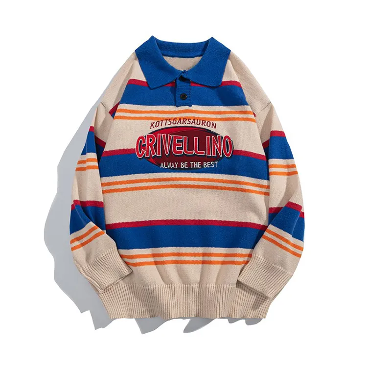 custom-varsity-striped-polo-knit-sweater-blue
